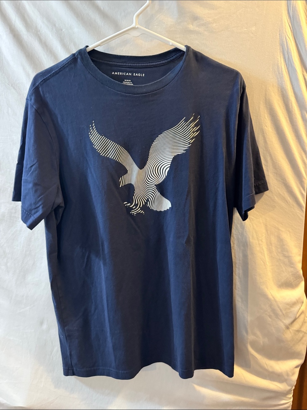 American Eagle Outfitters Navy Tee with White Eagle Motif